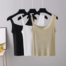 Camisoles Tanks HLBCBG Sexy Knit Tank Top Women High Quality Slim Camisole Female Knit Women's Freedom Seamless Crossover Racerback 230518