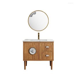 Bathroom Sink Faucets Original Solid Wood Stone Plate Cabinet Combination Feng Shui Master Bedroom Wash Basin Mirror