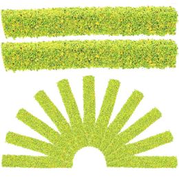 Decorative Flowers 20 Pcs Astro Turf Simulated Grass Ornament Static Strips Mini Flower Shrub Artificial Cluster Lifelike Sheet