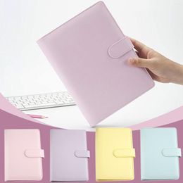 Solid Color Pu Leather-proof A5 Notebook Diary Schedule Journal Binder School Supplies Macaron