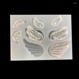 Baking Moulds Mirror AB Glue Crystal Mould Wings Decorative Pendant Silicone Mould DIY Handmade Moulds 16139