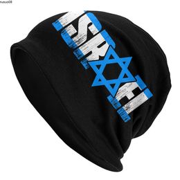 Beanie/Skull Caps Israeli Pride Star Of David Bonnet Hat Beanie Knit Hats Men Women Cool Unisex Israel Winter Warm Skullies Beanies Caps J230518