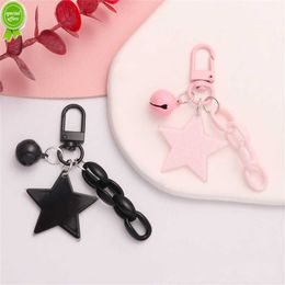 New Glitter Stars Acrylic Keychain Bell Pendant Keyring for Girls Backpack Charm Headphone Case Accessorie Creative Friendship Gifts