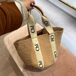 4 types chlo WOODY Basket bag straw bags man Shoulder handbags totes Beach fashion Women woven Hollow out Shopping Luxury Designer Crossbody Clutch lady hobo Purse