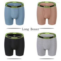 Underpants ZONBAILON Men's Boxer Briefs Leg Bamboo Breathable Open Boxers No Ride Up Underwear