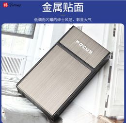 Smoking Pipes 20 pack metal patch thin cigarette box, anti drop and anti pressure, women's extended plastic thin cigarette box