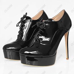 Olomm New Fashion Women Platform Pumps Sexy Stiletto Heels Round Toe Pretty Burgundy Fuchsia Party Shoes Ladies US Size 5-20