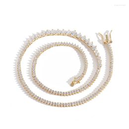 Choker Big Small Zircon Tennis Necklace Gold Silver 2 Colour Jewellery Accessories For Men Women