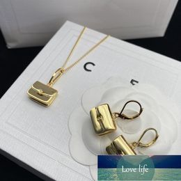 Quality Gold Bag Earrings Female Hong Kong Style Niche Unique Funny Funny Briefcase Earrings