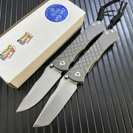 Chris Reeve Umnumzaan Folding Knife 3.675" S35VN Stonewashed Tanto Blade Milled Titanium Handles CR 21th/25th Camp Hunt Pocket Knives Self-Defense Micro Cutting Tools