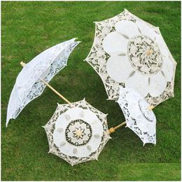 Umbrellas Bride Lace Parasol Umbrella Vintage Bridal Bridesmaid Lady For Po Props Supply Drop Delivery Home Garden Household Dhiou