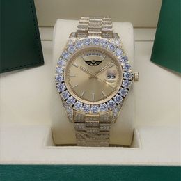 Watch Full diamond gold dail 228239 228396 Sapphire Big Diamond Bezel 43mm 18K men automatic Wristwatches With Original Box