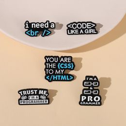 Programmer Code Enamel Pin Computer IT Programming Souvenir Brooches Metal Badge Pin Accessories Decoration Medal Jewelry