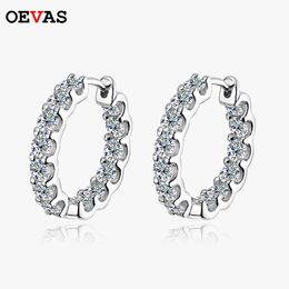 Hoop Huggie OEVAS 100% 925 Sterling Silver Real 26ct Earring Hoops For Women Sparkling Wedding Party Luxury Fine Jewelry Gift 230517