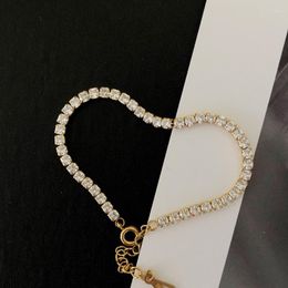 Link Bracelets DIAM Tennis Bracelet For Women Stainless Steel Zircon Stone Gold Color Bangle Dainty Minimalist Summer Jewelry 2023