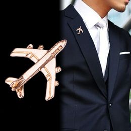 Korean Fashion Metal Small Aircraft Brooch Pin Men's Suit Shirt Collar Pins Badge Brooches for Women Trendy Jewelry Accessories