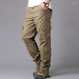 Men's Pants Overalls Military Cargo Men Wear-Resistant Loose Sweatpants Casual Cotton Multi Pocket Straight Combat Army Work Trousers