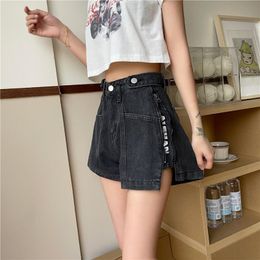 Jeans 3 Sizes Sl Fashion Vintage Irregular Cutting Summer Spring Demin High Street New Arrival Women Wide Leg Shorts