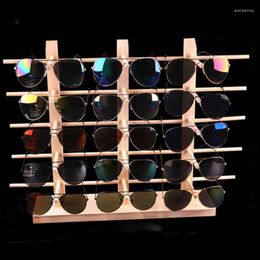 Jewellery Pouches 15 Sizes Natural Wood Sun Glasses Eyeglasses Display Rack Stands Shelf Multi Layers Show Stand Holder