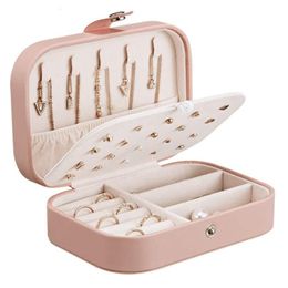 Jewelry Stand Portable Box Organizer Display Travel Case Boxes Button Leather Storage Zipper Jewelers Joyero 230517