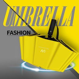 Umbrellas Fully-automatic Umbrella Three-folding Sunshade Sunscreen And UV Protection Sunny Rainy Adults 190T Nylon Fabric 8K