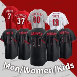 Joe Morgan City Baseball Jersey Tyler Stephenson 19 Joey Votto Ken Griffey Jr. Barry Larkin Fraley India Black Men Women Youth Jersey Shirts Custom