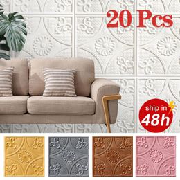 Wall Stickers 20Pcs 3D Home Decor Wallpaper DIY Waterproof Self-adhesive Panels Wallpapers For Living Room Bedroom Decoration