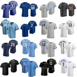 Baseball 7 Bobby Witt Jr Jerseys 13 Salvador Perez 9 Vinnie Pasquantino 1 MJ Melendez 28 Kyle Isbel 14 Edward Olivares 23 Zack Greinke Custom Name Number Man Woman H-J