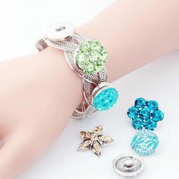 Bangle Est Rock Punk Retro 276 Exaggerated 18mm Snap Button Bracelet Interchangeable Charm Jewelry For Women Men Gift