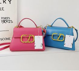 Women's bag 2023 Brand V new simple fashion candy Colour Handbag Clutch bag One shoulder crossbody bags wallets