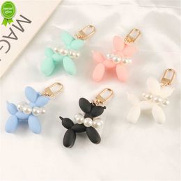 New Fashion Balloon Dog Keychain for Women Girls Cartoon Multicolor Resin Dog Keyring Cute Design Key Ring Bag Earphone Pendant Gift