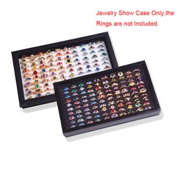 Jewelry Stand 100 Slots Rings Display Storage Box Ring Organizer Holder Show Case Casket #228405 230517