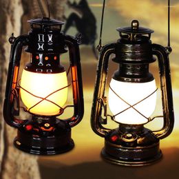 Tischlampen 2023 Vintage Tragbare Laterne Camping Wiederaufladbare Outdoor Hängende Zelt Licht Eisen Kerosin Flamme