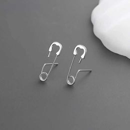 Stud New Silver Colour Irregular Pin Earrings for Men and Women Couples Personality Paper Clip Earring Gothic Fashion Jewellery Gifts Z0517