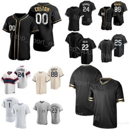 Baseball 88 Luis Robert Jr Jerseys 25 Andrew Vaughn 23 Andrew Benintendi 1 Elvis Andrus 24 Yasmani Grandal 22 Oscar Colas 27 Lucas Giolito 84 Dylan Cease Man Woman B-W