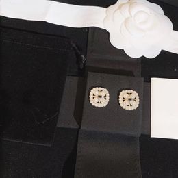 20style Luxury Brand Designers Letters Stud Stainless Steel Geometric Famous Women Crystal Rhinestone Earring Wedding Party Jewerlry