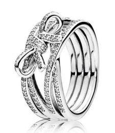 Echter 925 Sterling Silber Ring Zartes Gefühl Bogen Zirkon Ring Pan Ringe Für Women039s Geschenk Bankett Schmuck2242304
