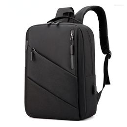School Bags Waterproof Business Backpack Men Multifunction Men's Stylish Reflective Design Black Backpacks Usb Charging Back Bag
