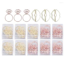 Storage Bags 100pcs Metallic Paper Clips Lips Rings Shape Nonslip Portable Cute For File Classification Office