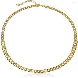 Chains Stainless Steel Hip Hop Cuban Link Chain Necklace For Men Woman Gold Colour Luxury Choker Vintage Jewellery Gift