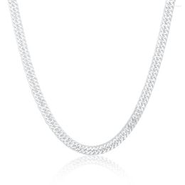 Chains High Quality 925 Sterling Silver Necklace 10MM Sideways Cuban Men Charm Wedding Engagement Jewellery Gift