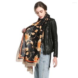 Scarves 180 90cm 2023 Fashion Summer Female Beach Wear Flower Headband Muffler Women Wraps Lady Lotus Leaf Shawl Superior