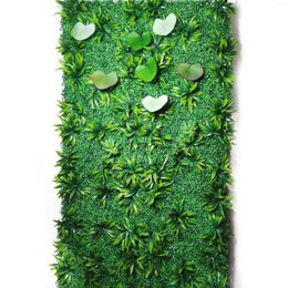 Decorative Flowers 40cm 60cm Wall Artificial Plant Grass Lawn Mat Greenery Panel Decor Fence Carpet Real Touch Moss