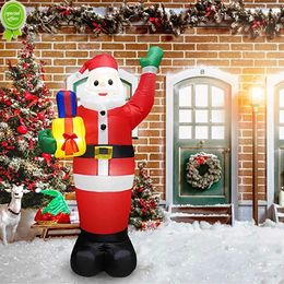 New 1.5-meter giant inflatable refrigerator with LED 1.8-meter Santa Claus inflatable decoration for Christmas parties and