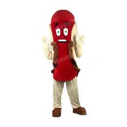 Performance Hot Dog Mascot Costume Halloween Christmas Fancy Party Dress Cartoon Character Outfit Suit Carnival Party Outfit For Men Women