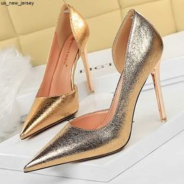 Sandals BIGTREE Shoes High Heels Gold Sliver Black Champagne Women Pumps Sexy Wedding Shoes Stiletto Heels Female Shoes Plus Size 43 J230518