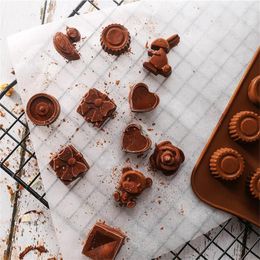 Baking Moulds 1PCS Silicone Mould Chocolate Fondant Patisserie Candy Bar Mould Cake Mode Decoration Kitchen Accessories