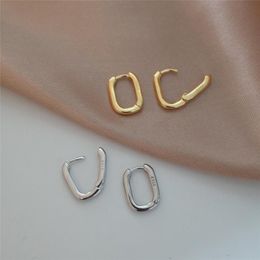 Hoop Earrings & Huggie Fashion Simple HipHop Oval Earring For Women Girls Party Wedding Korean Trendy Jewellery Eh407Hoop
