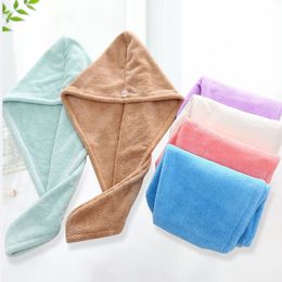 Drying Turban Towel 8 Colors Polyester Dry Hair Caps Solid Quick Dry Absorbent Shower Cap For Long Hair Q83