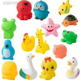 Bath Toys Injector 5/10pcs/set baby cute animals swimming water bath toys float rubber soft squeeze sound children wash play bath toys funny gift